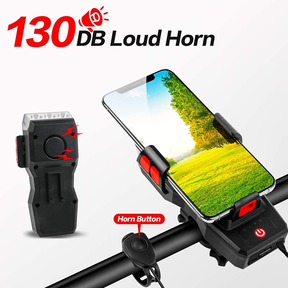 Bike Led Light 550Lm Front And Back Usb Rechargeable With 4000Mah Power Bank And Ipx4 Waterproof