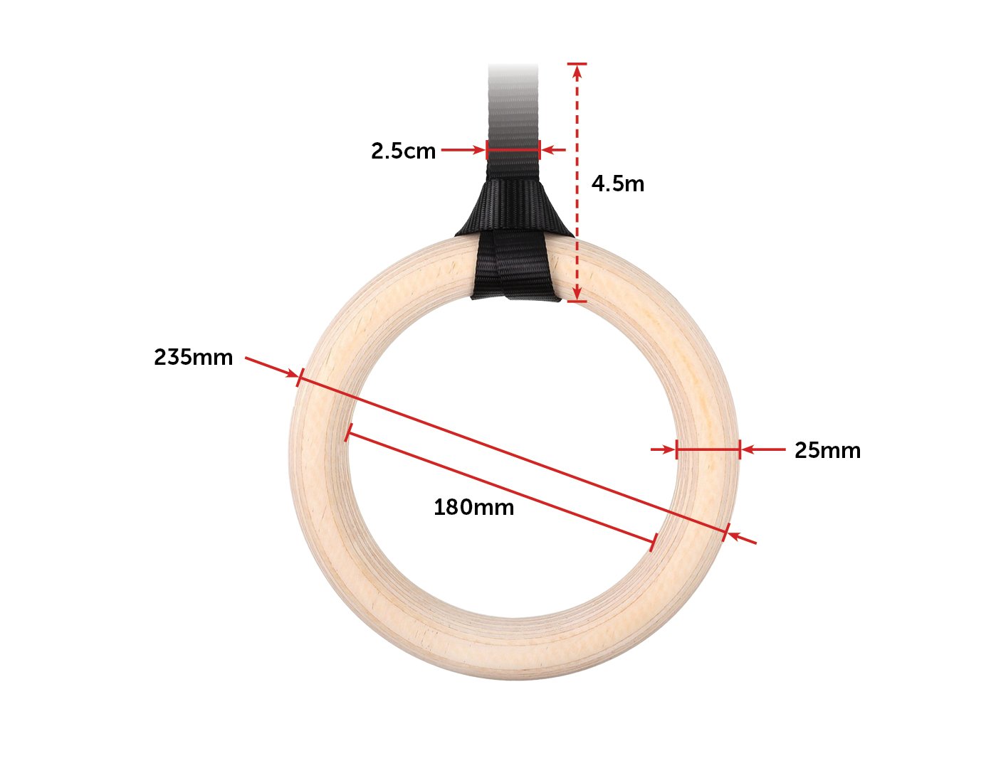 Fitness Accessories Birch Wood Gymnastic Rings