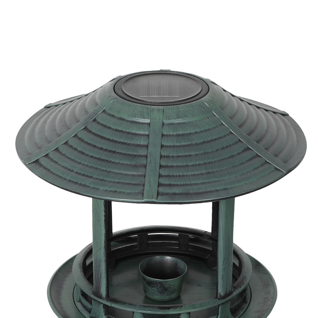 Bird Bath and Feeder Solar Light Food Station Outdoor Garden