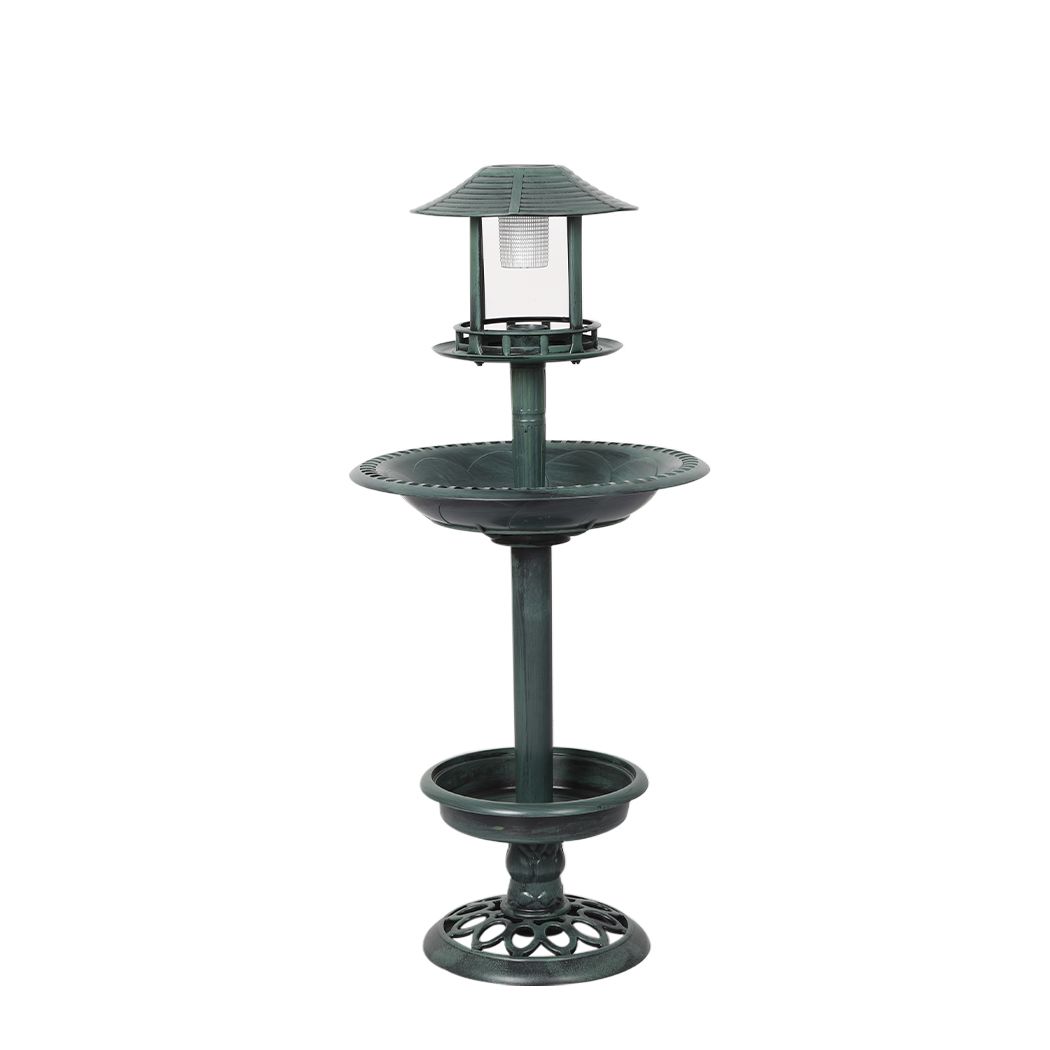 Bird Bath and Feeder Solar Light Food Station Outdoor Garden