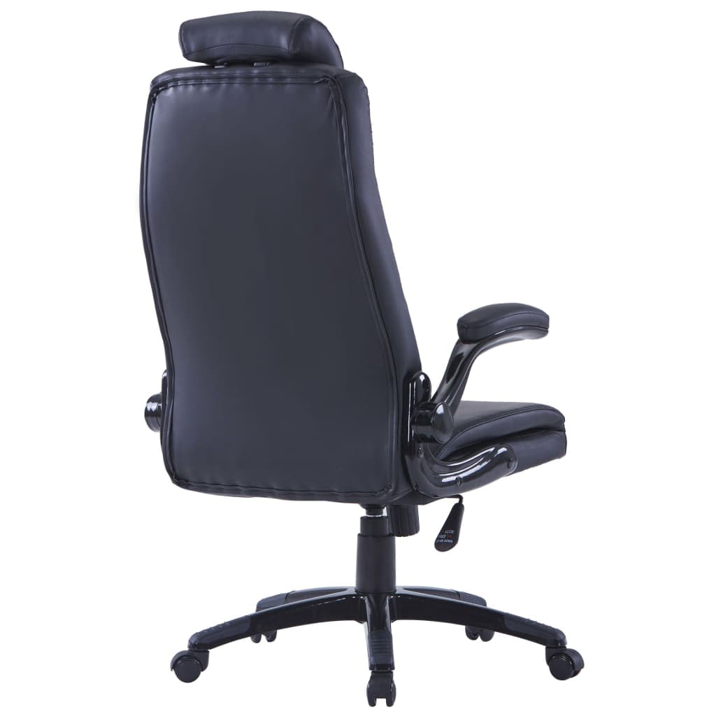 vidaxl50- Black Artificial Leather Swivel Chair Adjustable