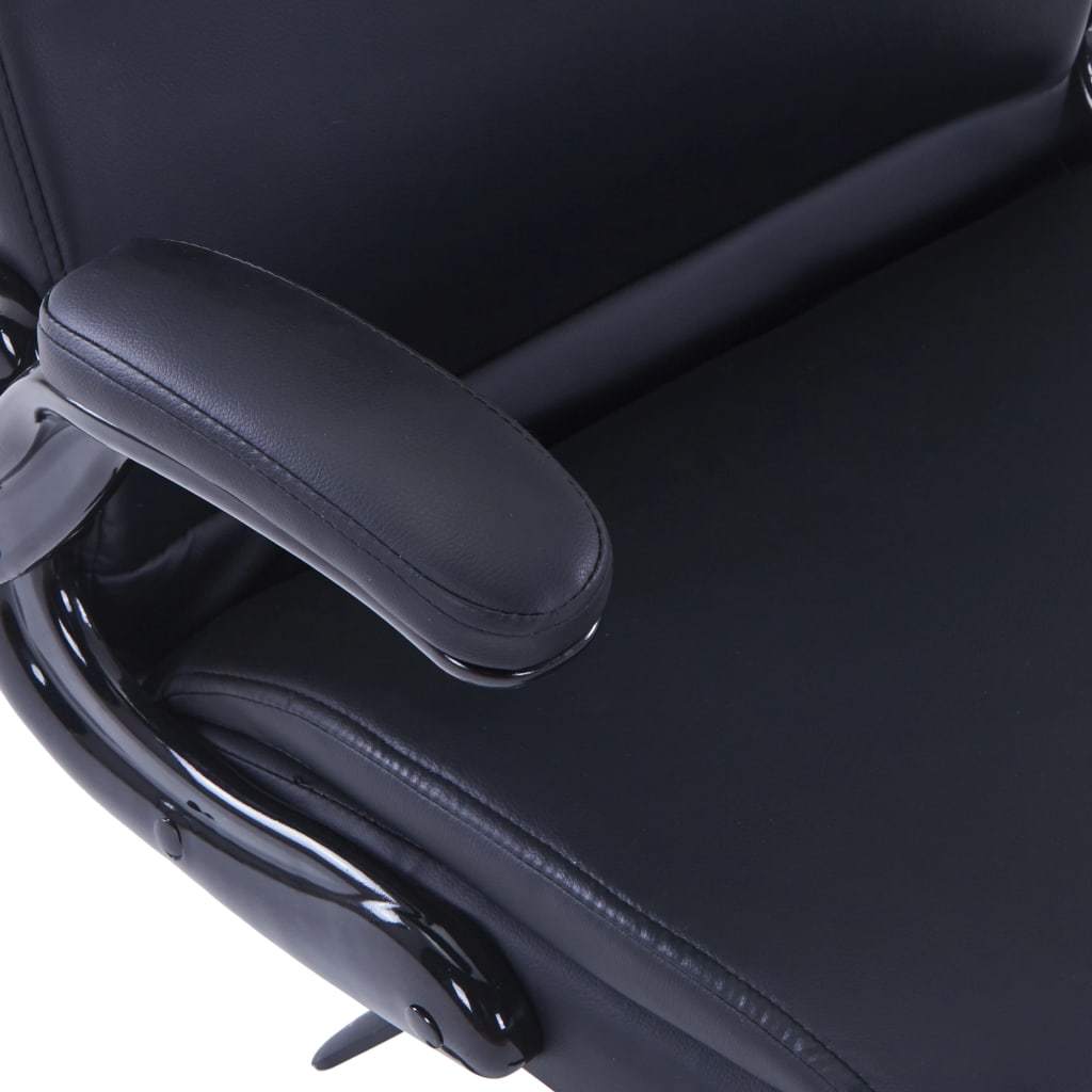 vidaxl50- Black Artificial Leather Swivel Chair Adjustable