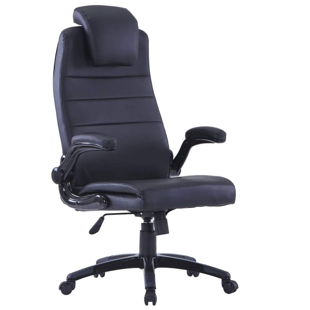 vidaxl50- Black Artificial Leather Swivel Chair Adjustable