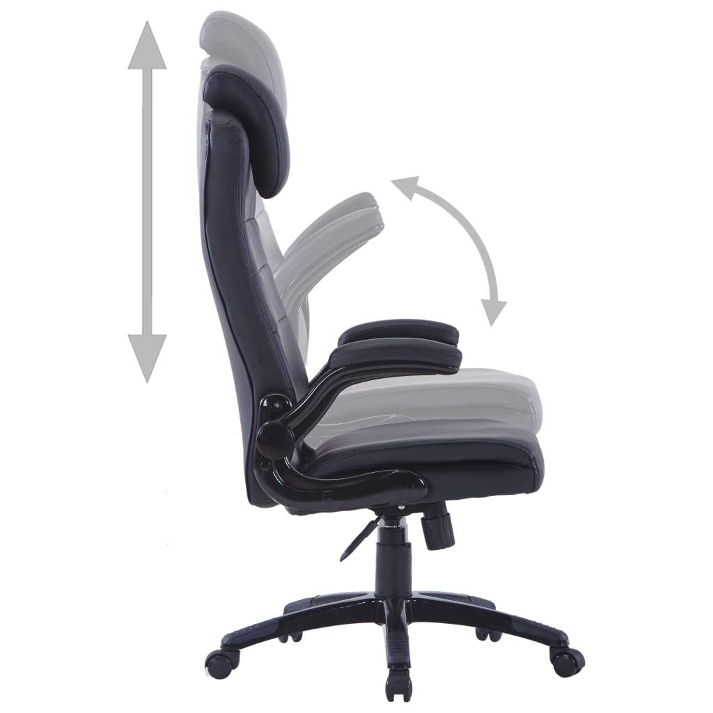 vidaxl50- Black Artificial Leather Swivel Chair Adjustable