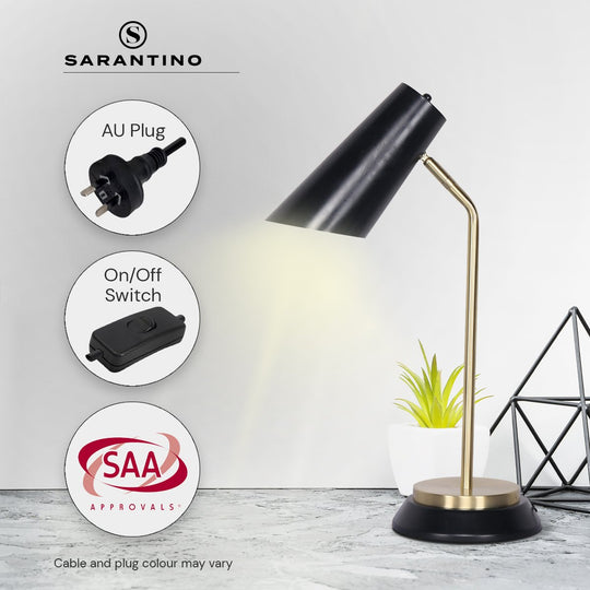 Black/Brass Table Lamp, Black colour
