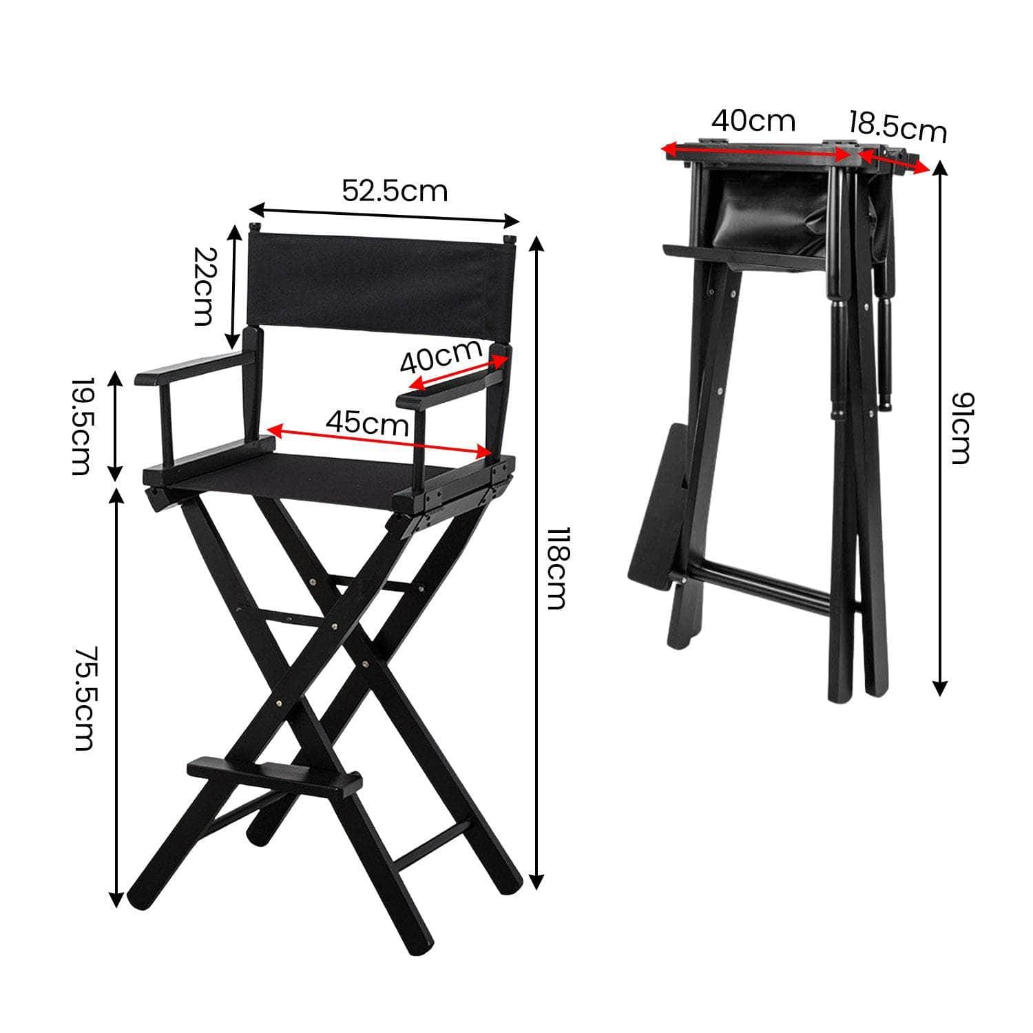 Chair - Black Director's Seat Tall Chair