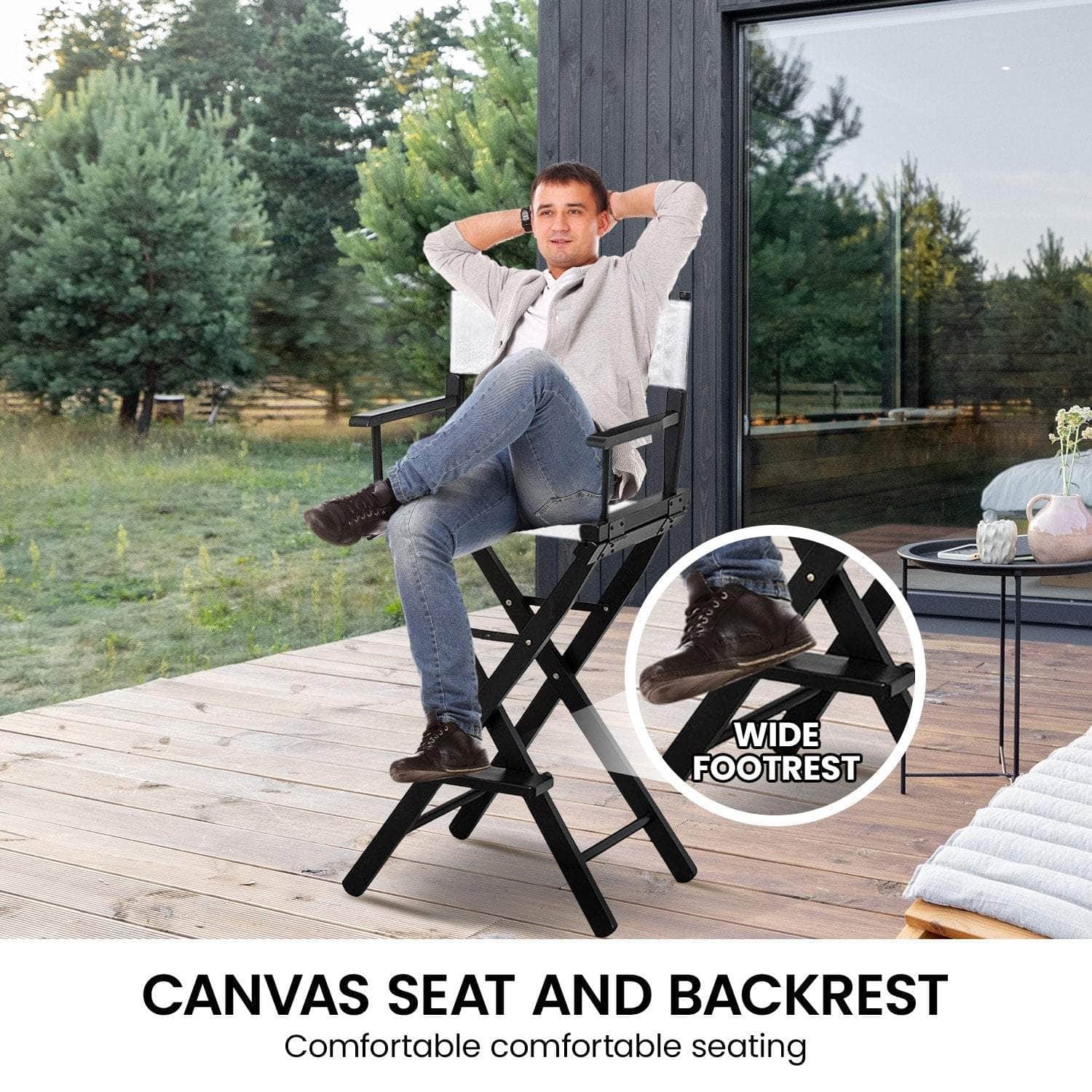 Black colour - Black Director's Seat Tall Chair - photo 12