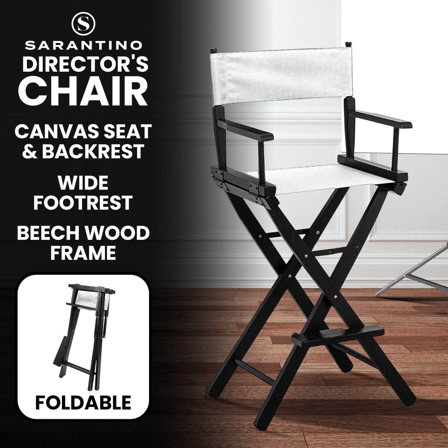 Black Director's Seat Tall Chair, Black colour - photo 16