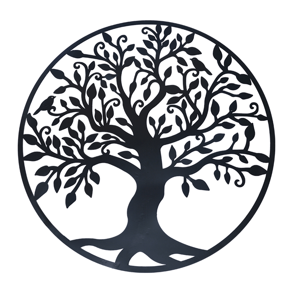 Black Tree of Life Wall Art Hanging Metal Iron Sculpture Garden 60cm