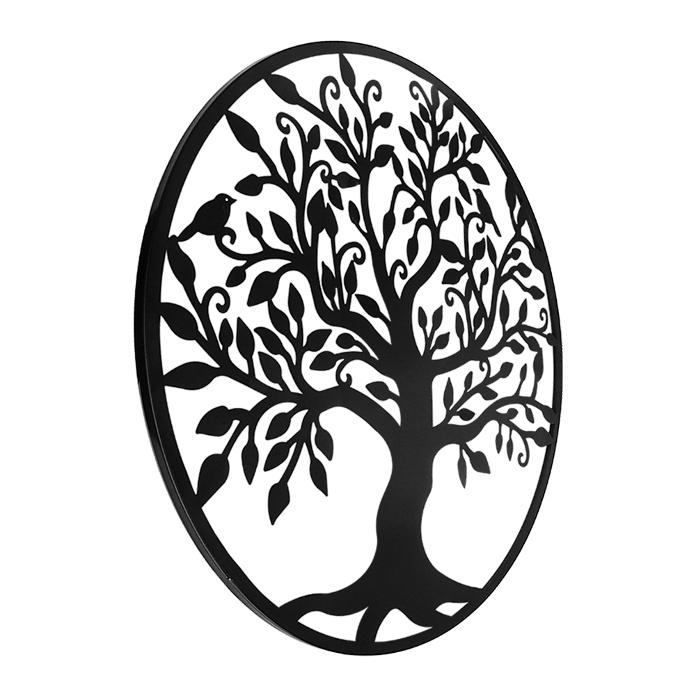 Black Tree of Life Wall Art Hanging Metal Iron Sculpture Garden 60cm