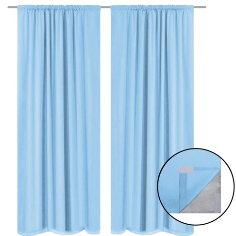 Blackout Curtains 2 pcs Double Layer 140x245 cm Turquoise