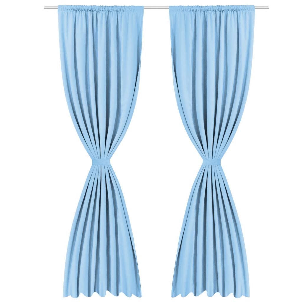 Blackout Curtains 2 pcs Double Layer 140x245 cm Turquoise