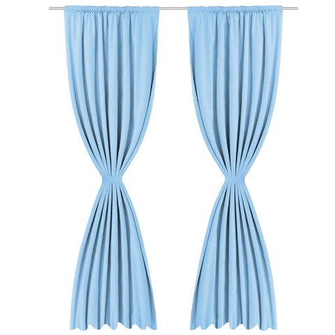 Blackout Curtains 2 pcs Double Layer  Turquoise