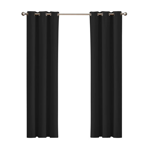 living room Blockout Curtain Blackout Curtains Eyelet Room 102x160cm Black