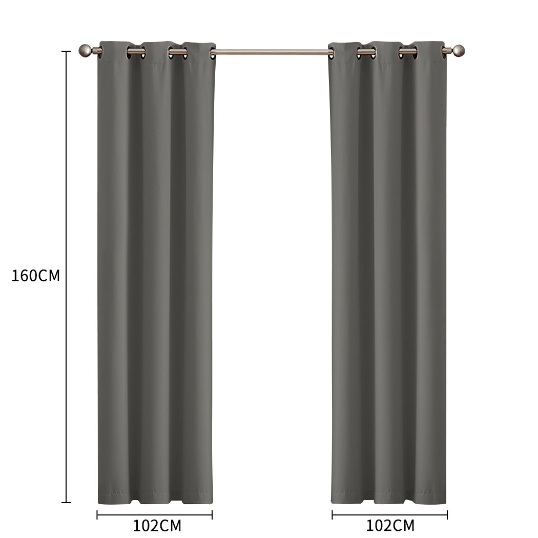 living room Blockout Curtain Blackout Curtains Eyelet Room 102x160cm Charcoal