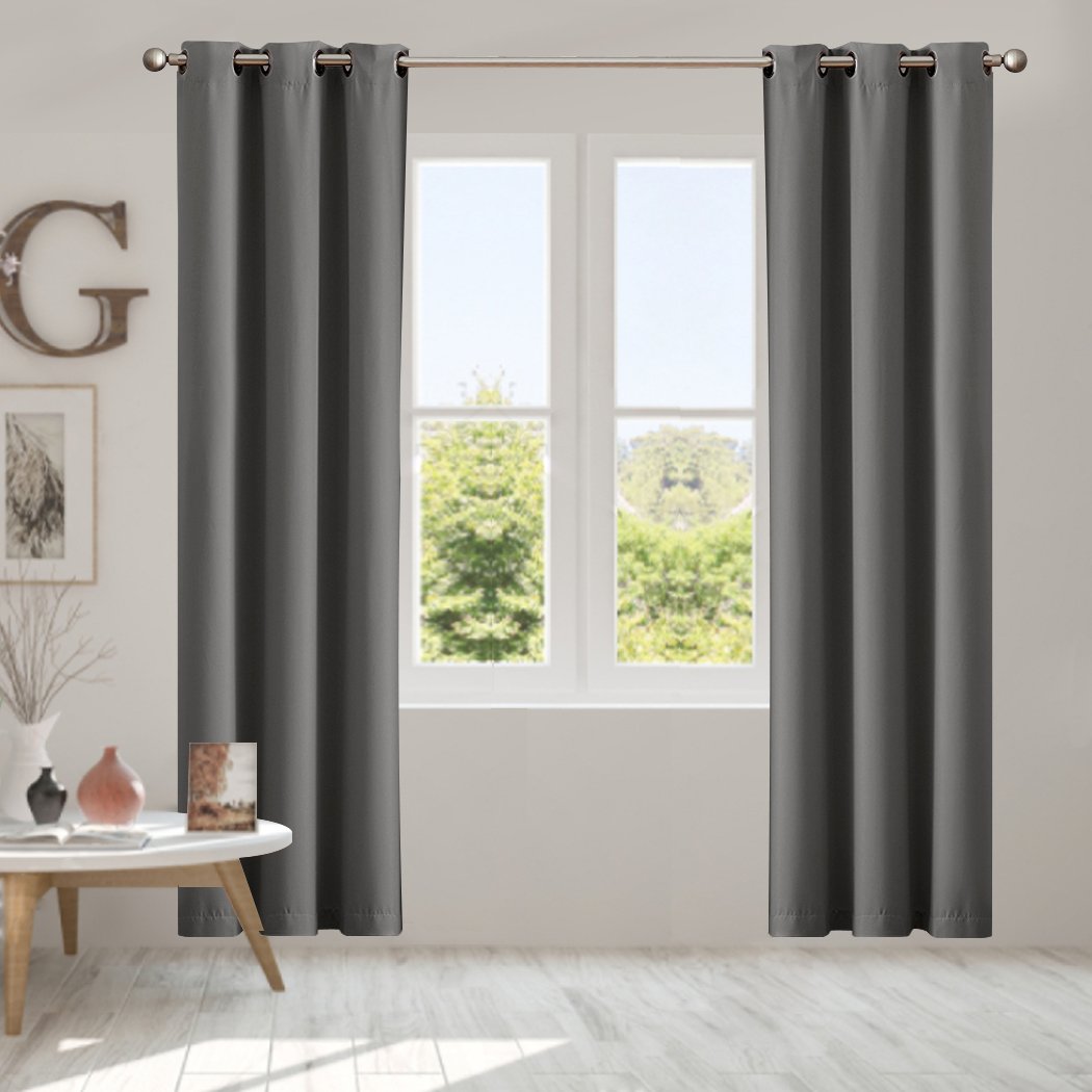 living room Blockout Curtain Blackout Curtains Eyelet Room 102x160cm Charcoal