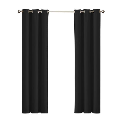 living room Blockout Curtain Blackout Curtains Eyelet Room 102x213cm Black