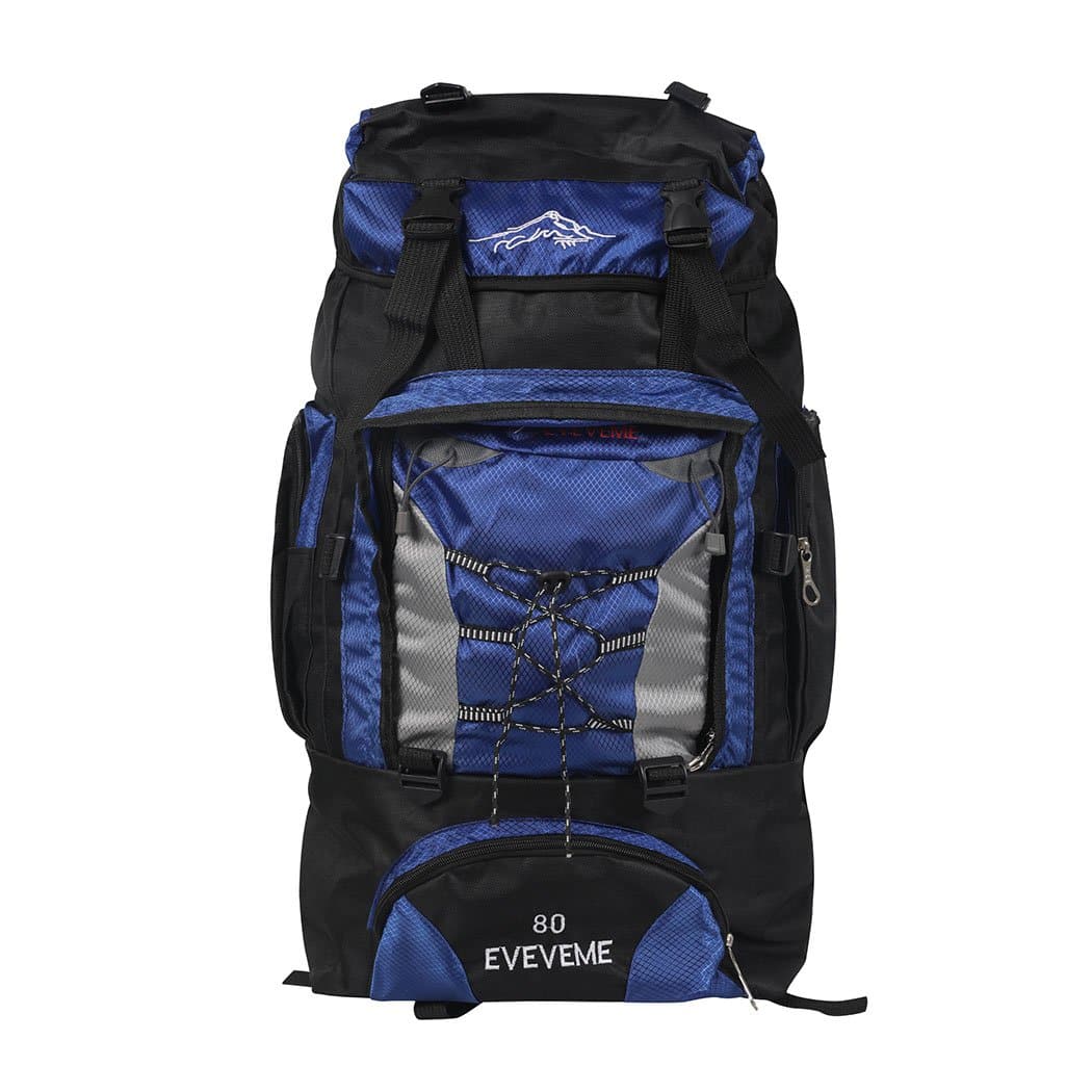 travelling Blue 80L Large Waterproof Travel Backpack Camping Outdoor Hiking Luggage-TR0028-BL