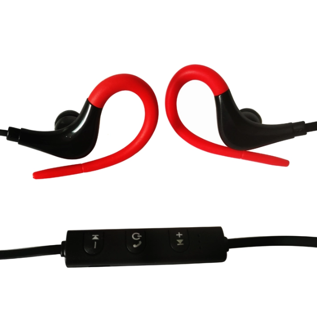 electronics Bluetooth Earphones Ear Hook Red