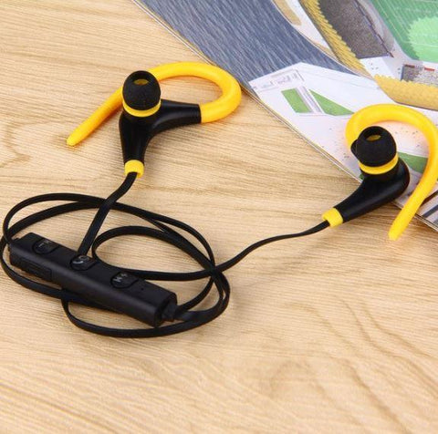 electronics Bluetooth Earphones Ear Hook Yellow