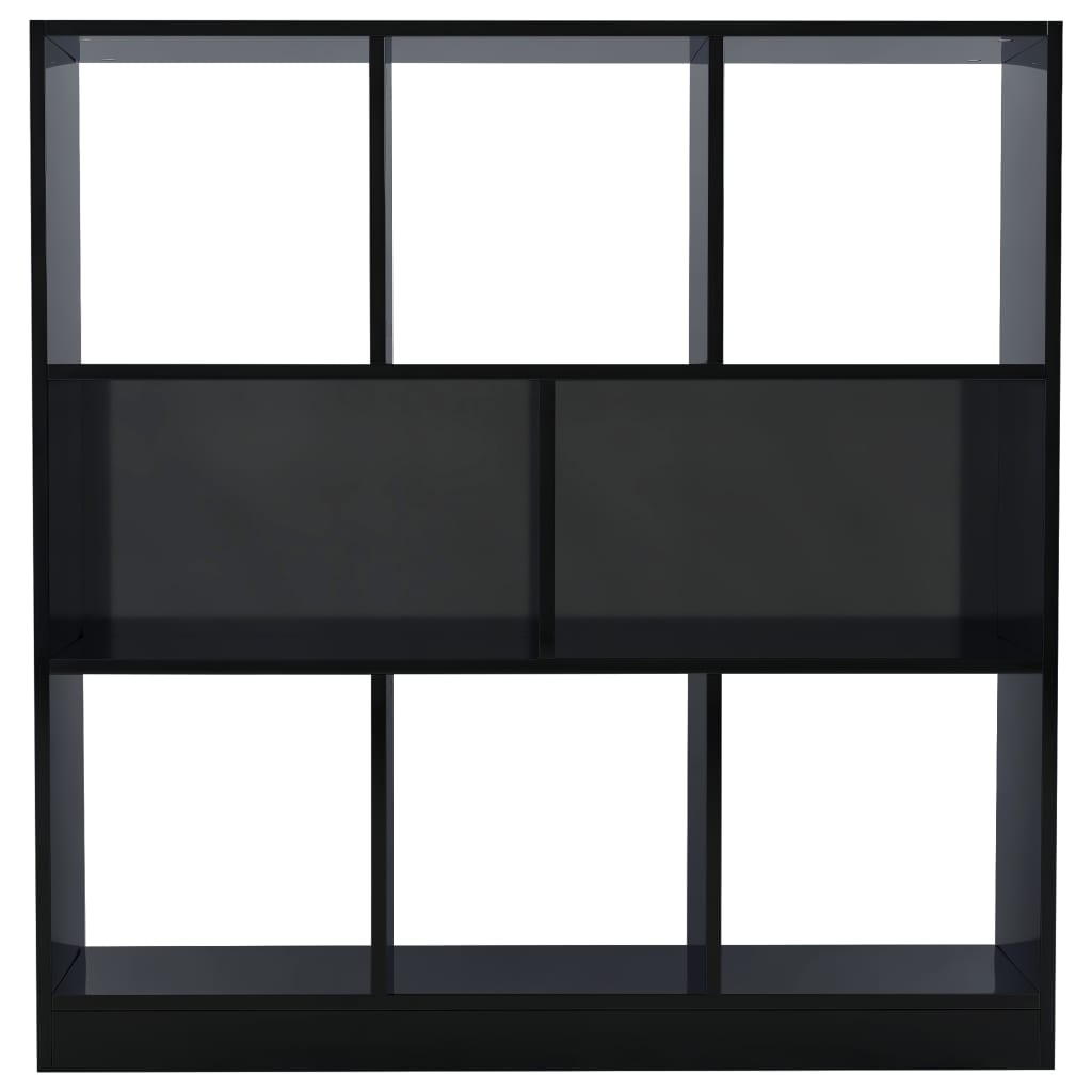 Book Cabinet High Gloss Black 97.5x29.5x100 cm Chipboard