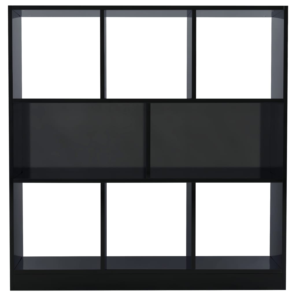 Book Cabinet High Gloss Black 97.5x29.5x100 cm Chipboard