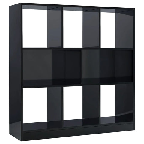 Book Cabinet High Gloss Black  Chipboard