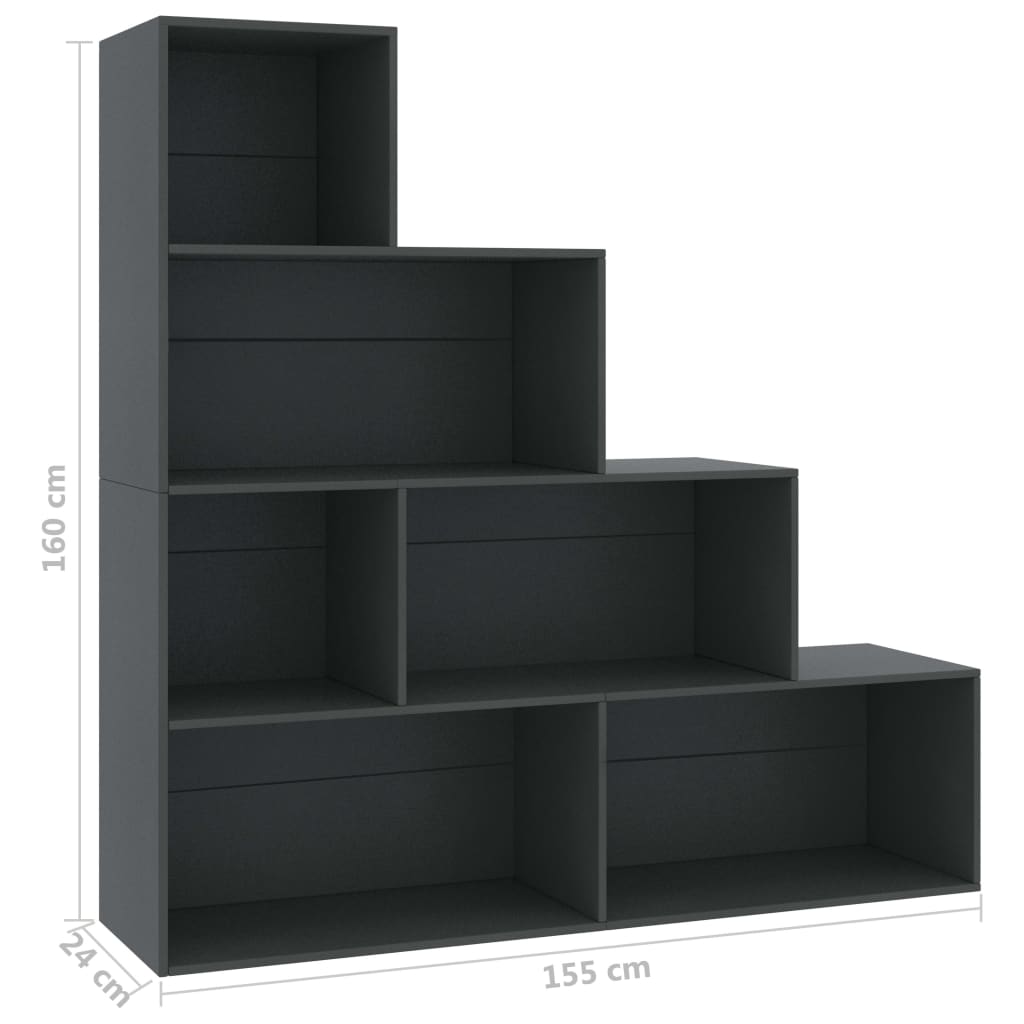 Book Cabinet/Room Divider Grey 155x24x160 cm Chipboard