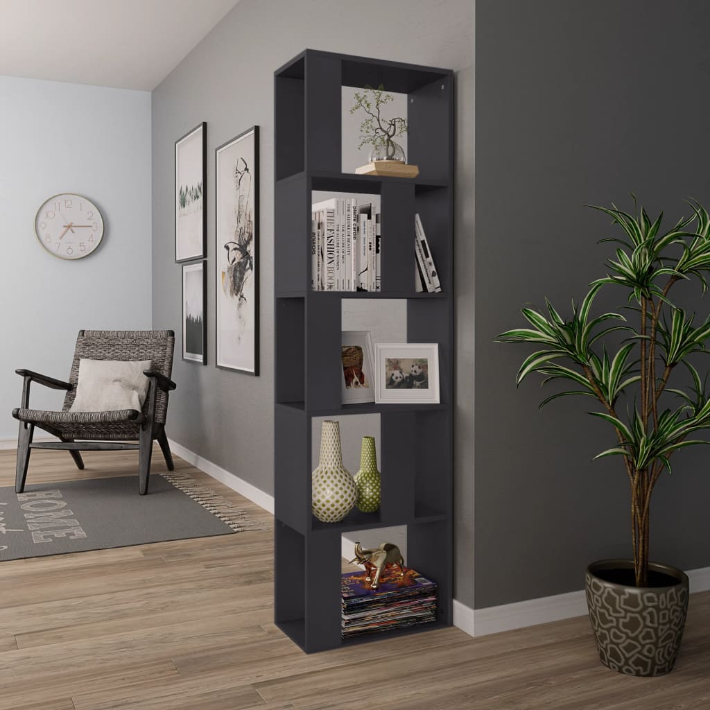 Book Cabinet/Room Divider Grey 45x24x159 cm Chipboard