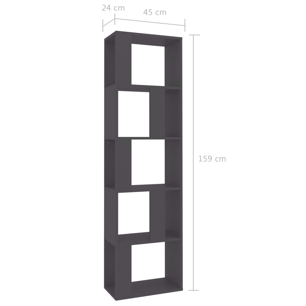 Book Cabinet/Room Divider Grey 45x24x159 cm Chipboard