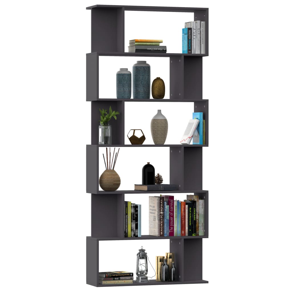 Book Cabinet/Room Divider Grey 80x24x192 cm Chipboard