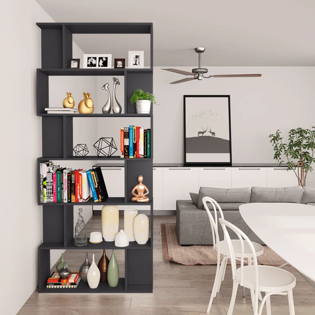 Book Cabinet/Room Divider Grey 80x24x192 cm Chipboard