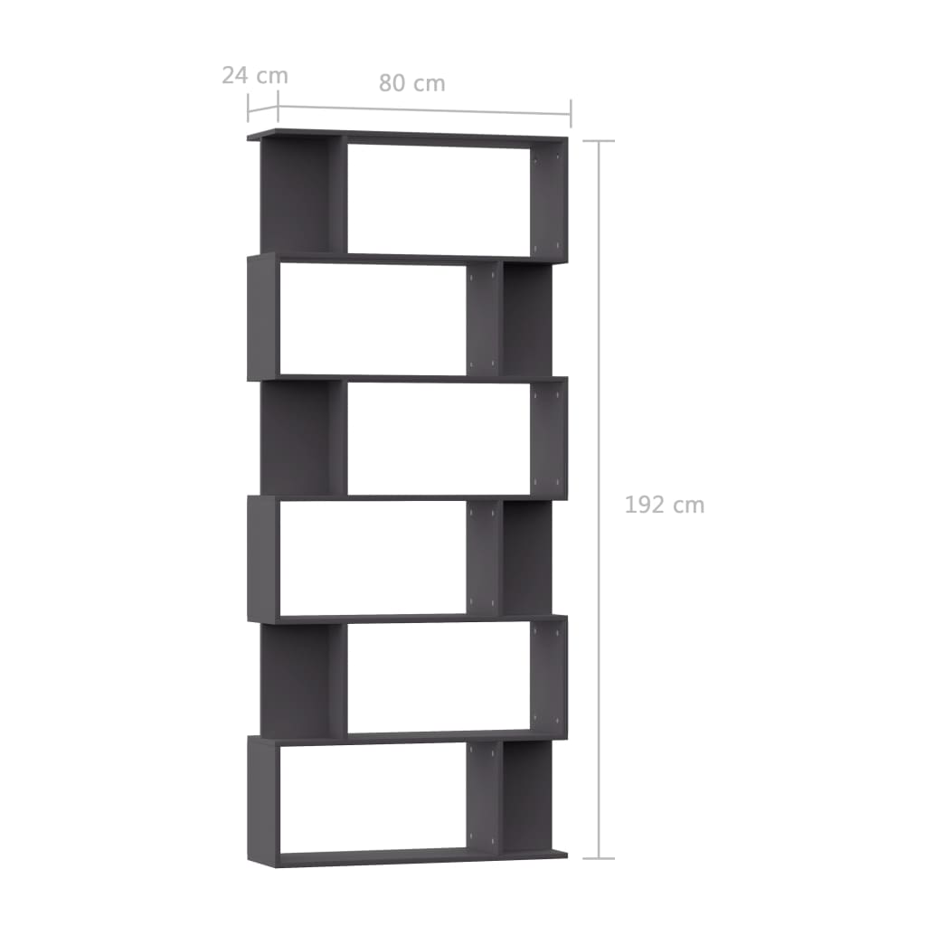 Book Cabinet/Room Divider Grey 80x24x192 cm Chipboard