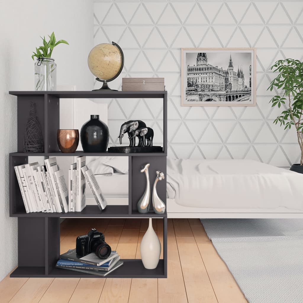 Book Cabinet/Room Divider Grey 80x24x96 cm Chipboard