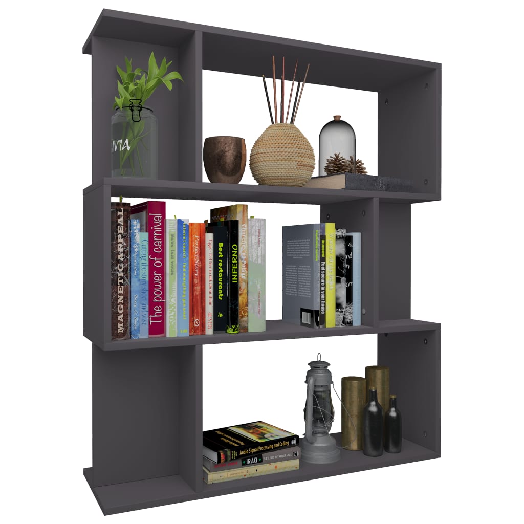 Book Cabinet/Room Divider Grey 80x24x96 cm Chipboard