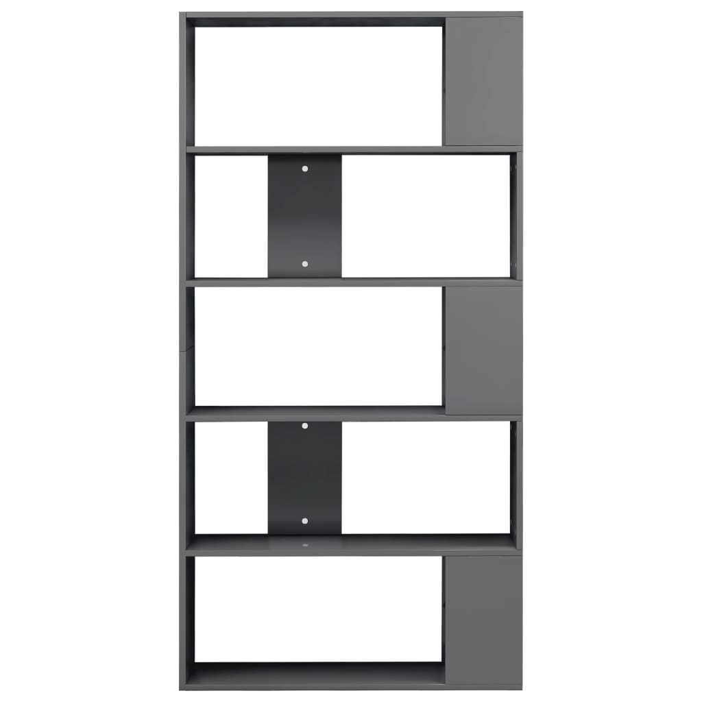 Book Cabinet/Room Divider High Gloss Grey 80x24x159 cm Chipboard