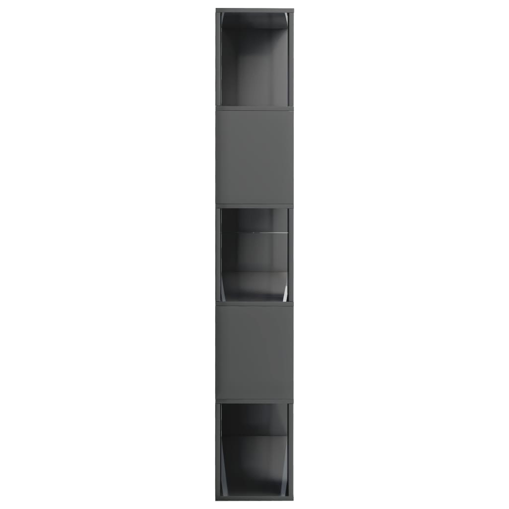 Book Cabinet/Room Divider High Gloss Grey 80x24x159 cm Chipboard