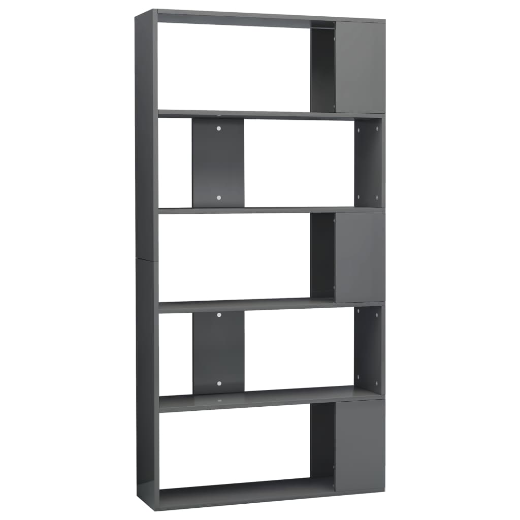 Book Cabinet/Room Divider High Gloss Grey 80x24x159 cm Chipboard