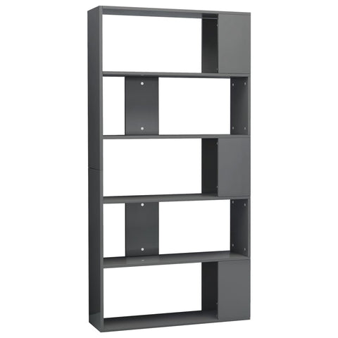 Book Cabinet/Room  Divider High Gloss Grey Chipboard