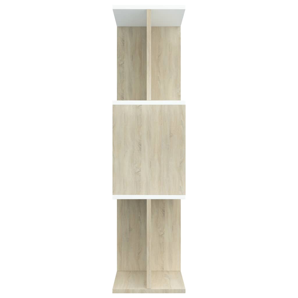 Book Cabinet/Room Divider White and Sonoma Oak 80x24x96 cm Chipboard