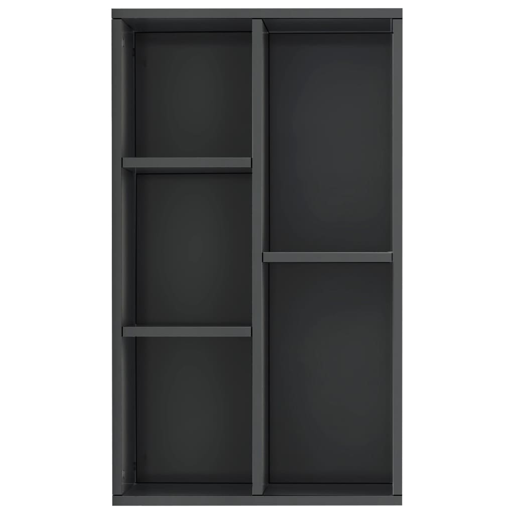 Book Cabinet/Sideboard High Gloss Grey 45x25x80 cm Chipboard