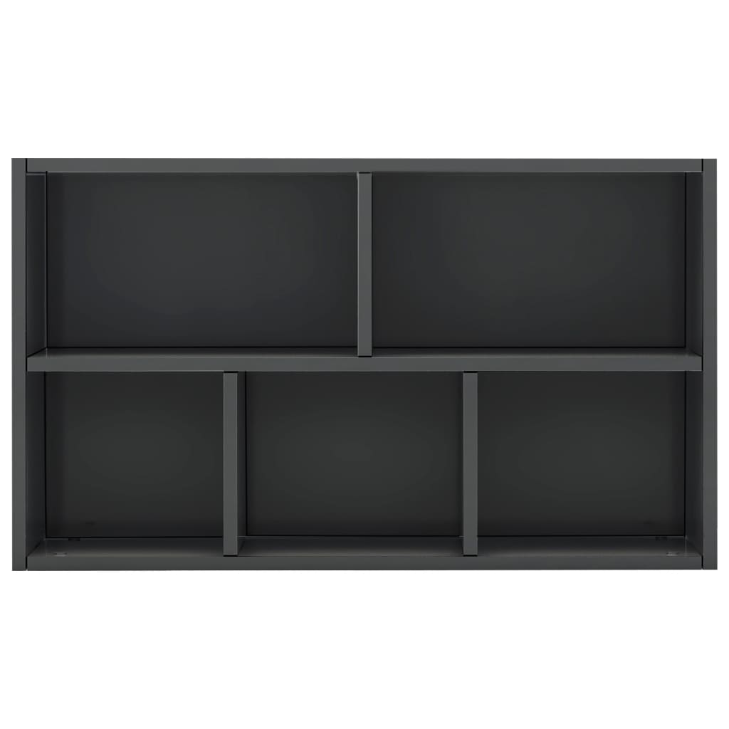Book Cabinet/Sideboard High Gloss Grey 45x25x80 cm Chipboard