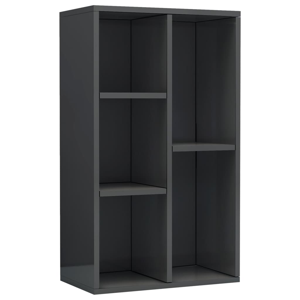 Book Cabinet/Sideboard High Gloss Grey 45x25x80 cm Chipboard