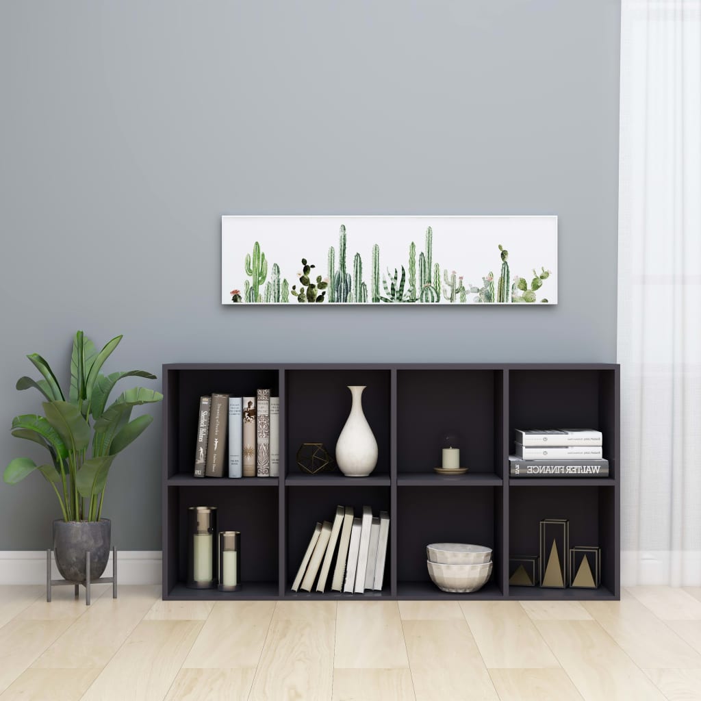 Book Cabinet/Sideboard High Gloss Grey 66x30x130 cm Chipboard