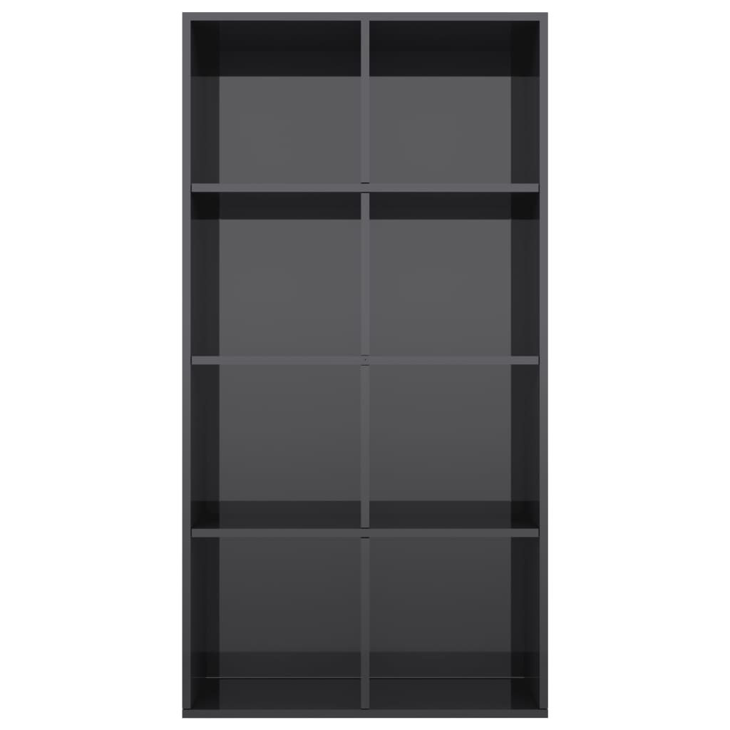 Book Cabinet/Sideboard High Gloss Grey 66x30x130 cm Chipboard