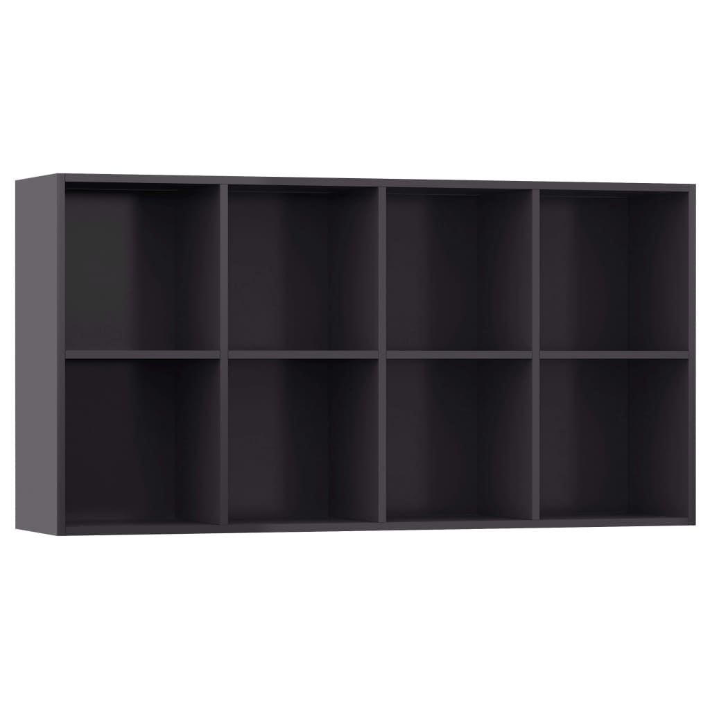 Book Cabinet/Sideboard High Gloss Grey 66x30x130 cm Chipboard