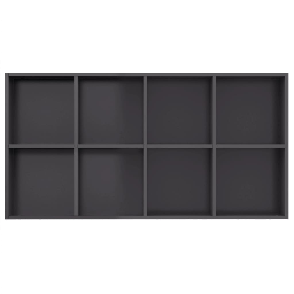 Book Cabinet/Sideboard High Gloss Grey 66x30x130 cm Chipboard