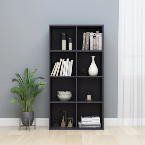 Book Cabinet/Sideboard High Gloss Grey 66x30x130 cm Chipboard
