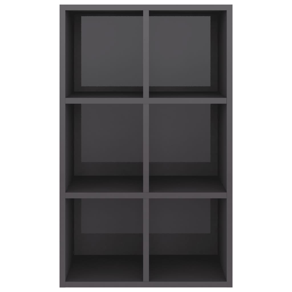 Book Cabinet/Sideboard High Gloss Grey 66x30x97.8 cm Chipboard