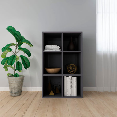 Book Cabinet/Sideboard High Gloss Grey 66x30x97.8 cm Chipboard